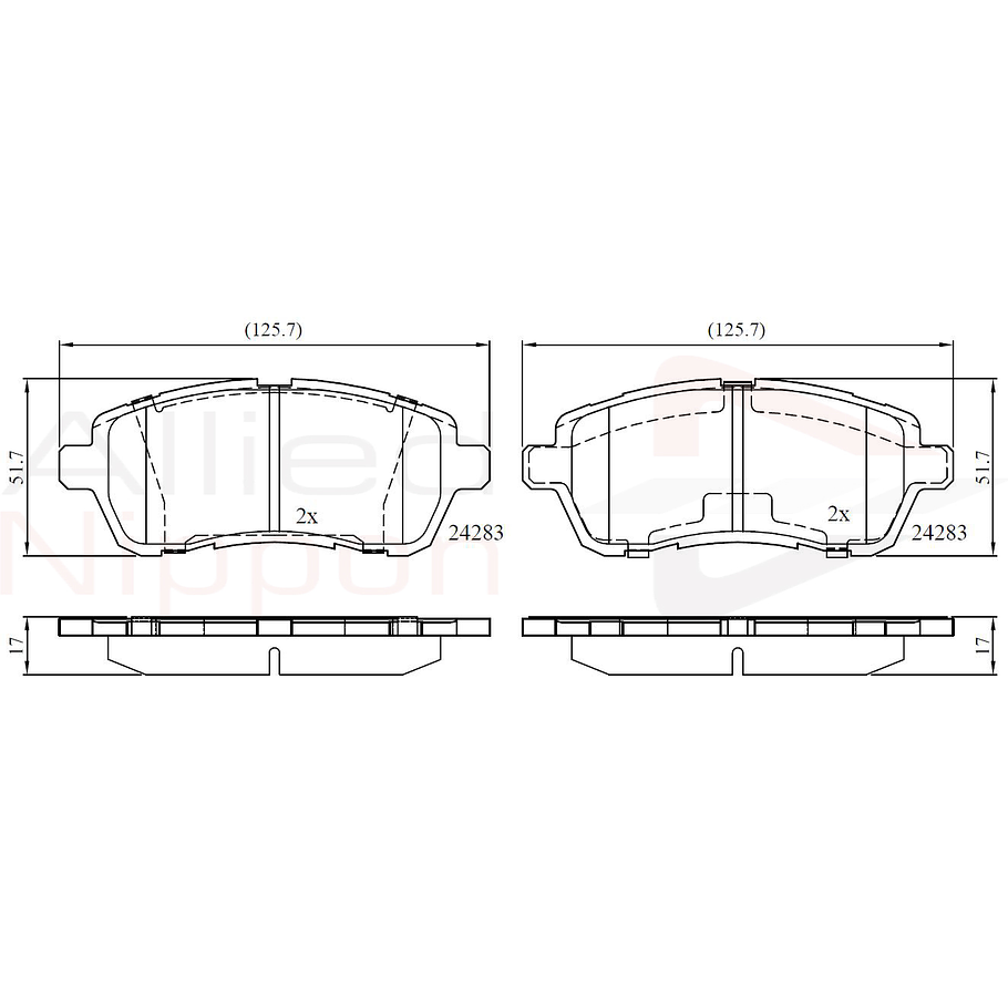 Pastillas Freno Daihatsu Sirion 1998-2004 Delantero 2