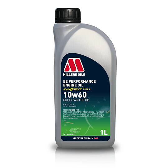 Aceite Motor MILLER´S EE Performance Engine Oil 10w60. Forma