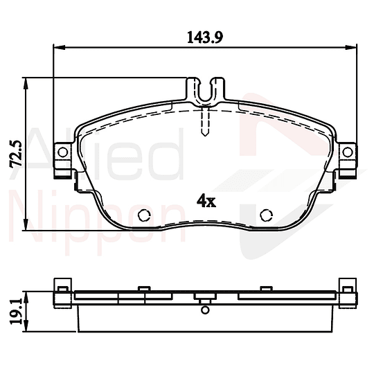 Pastillas Freno Mercedes Benz A160 CDI 2013-2018 Delantero