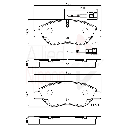 Pastillas Freno Alfa Romeo MiTo 2008-2018 Delantero