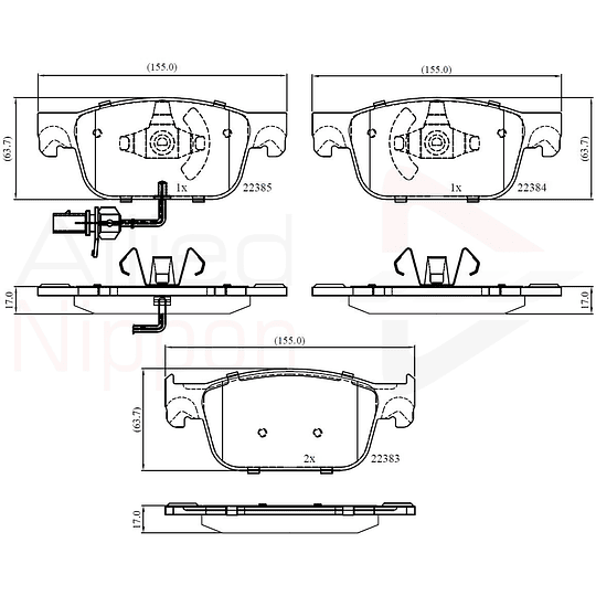 Pastillas Freno Audi A5 Convertible 2016-2023 Delantero