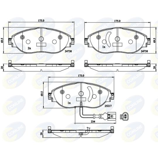 Pastillas Freno Audi A3 2013-2020 Delantero