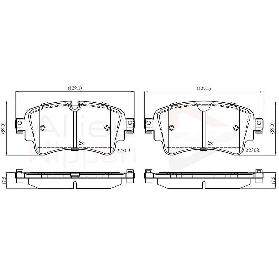 Pastillas Freno Audi A5 Sportback 2016-2023 Trasero 2