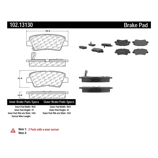 Pastillas Freno Hyundai Azera 2005-2011 Trasero