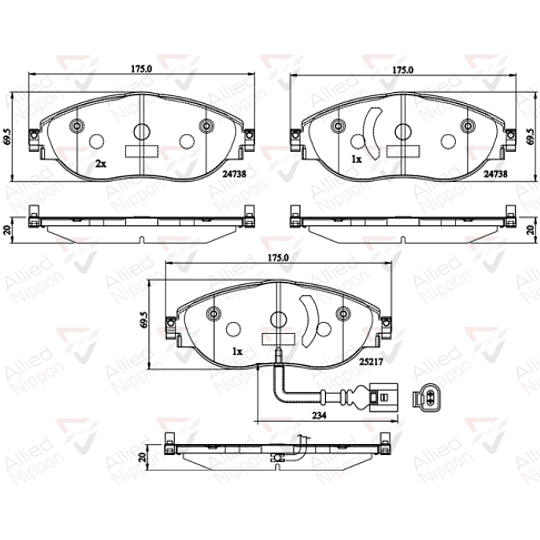 Pastillas Freno Audi A3 2013-2020 Delantero