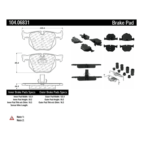 Pastillas Freno BMW 525i 2003-2010 Trasero