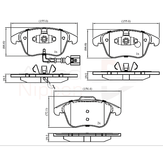 Pastillas Freno Audi Q3 2011-2018 Delantero