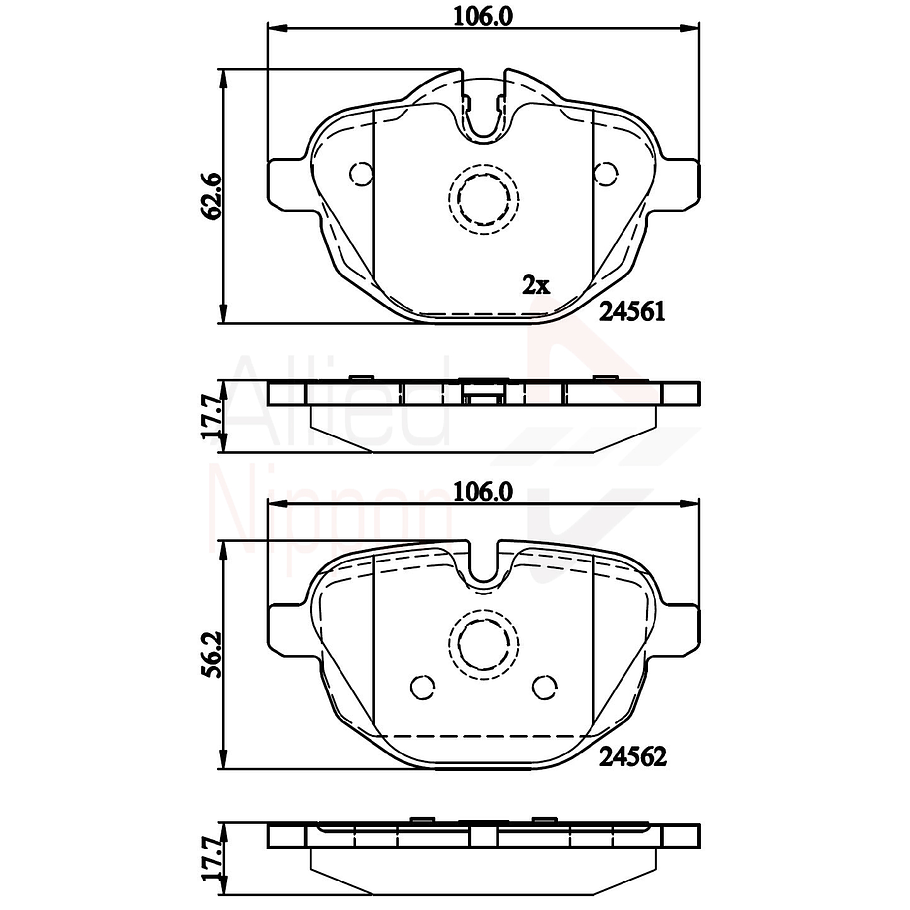 Pastillas Freno BMW 520 Touring 2010-2016 Trasero 2