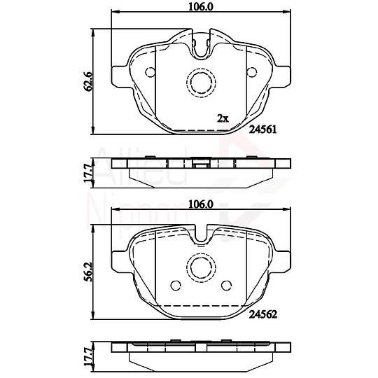 Pastillas Freno BMW X3 20i 2018-2023 Trasero