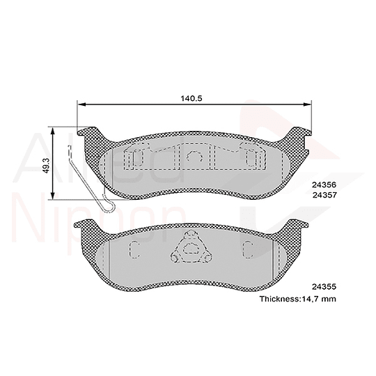 Pastillas Freno Jeep Wrangler 1987-1996 Trasero