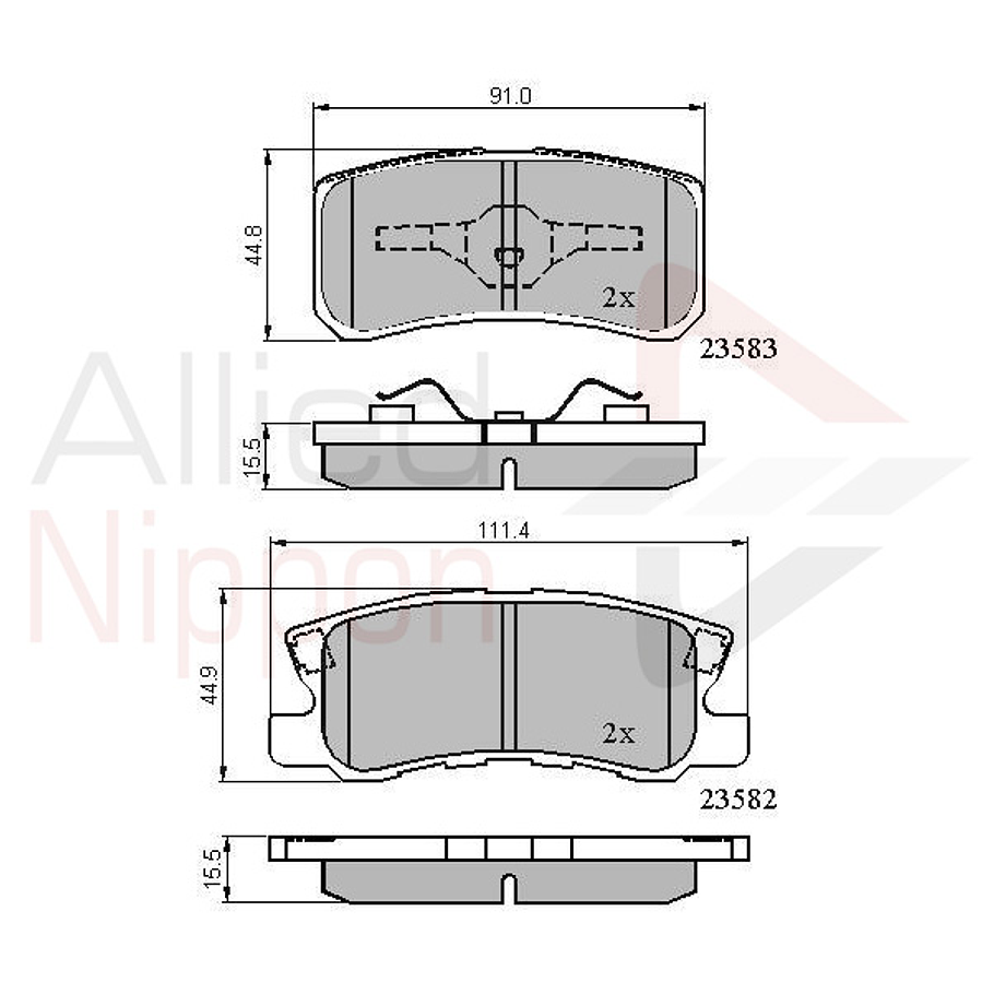 Pastillas Freno Mitsubishi Montero 1999-2006 Trasero 2