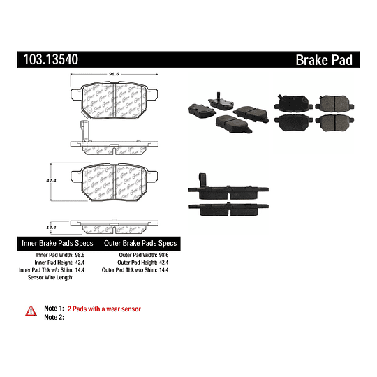 Pastillas Freno Toyota Prius 2015-2023 Trasero