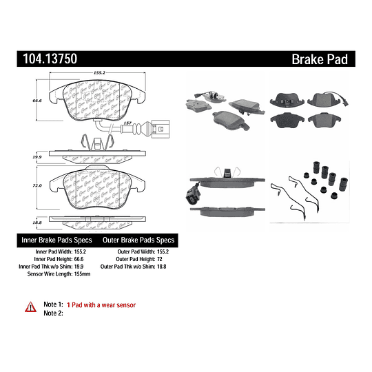 Pastillas Freno Volkswagen Tiguan 2007-2017 Delantero