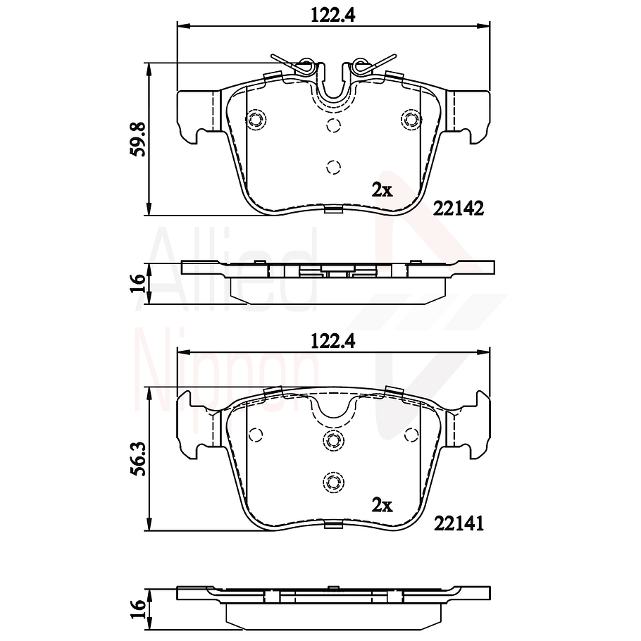 Pastillas Freno Jaguar XE 2015-2023 Trasero 2