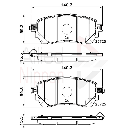 Pastillas Freno Mazda 6 2012-2016 Delantero