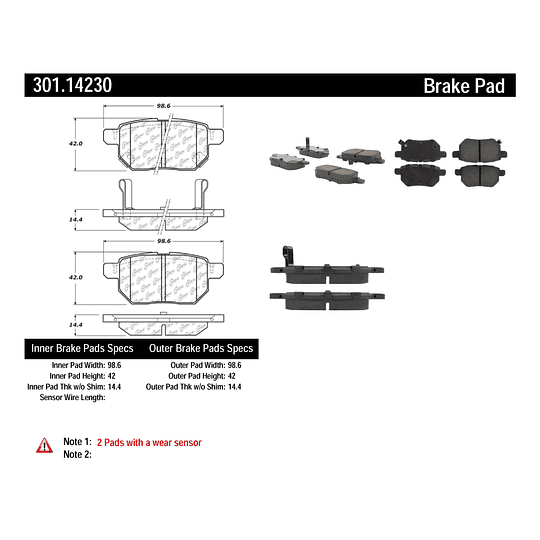 Pastillas Freno Toyota Corolla 2012-2020 Trasero