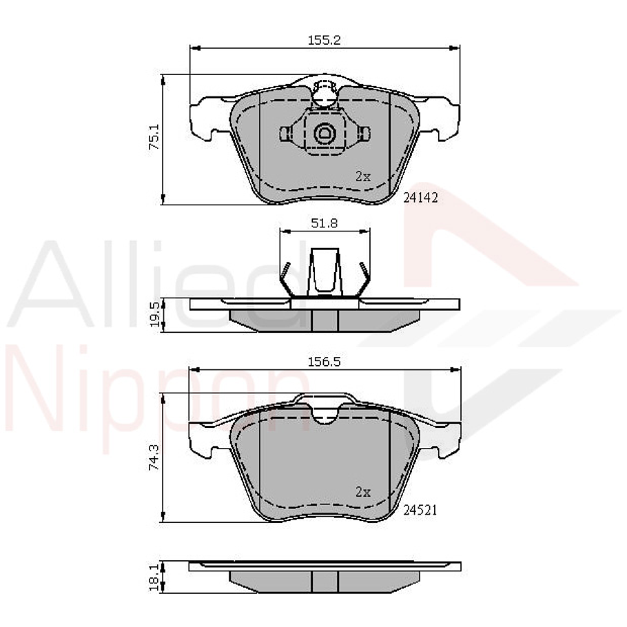 Pastillas Freno Ford S-Max 2006-2015 Delantero 2