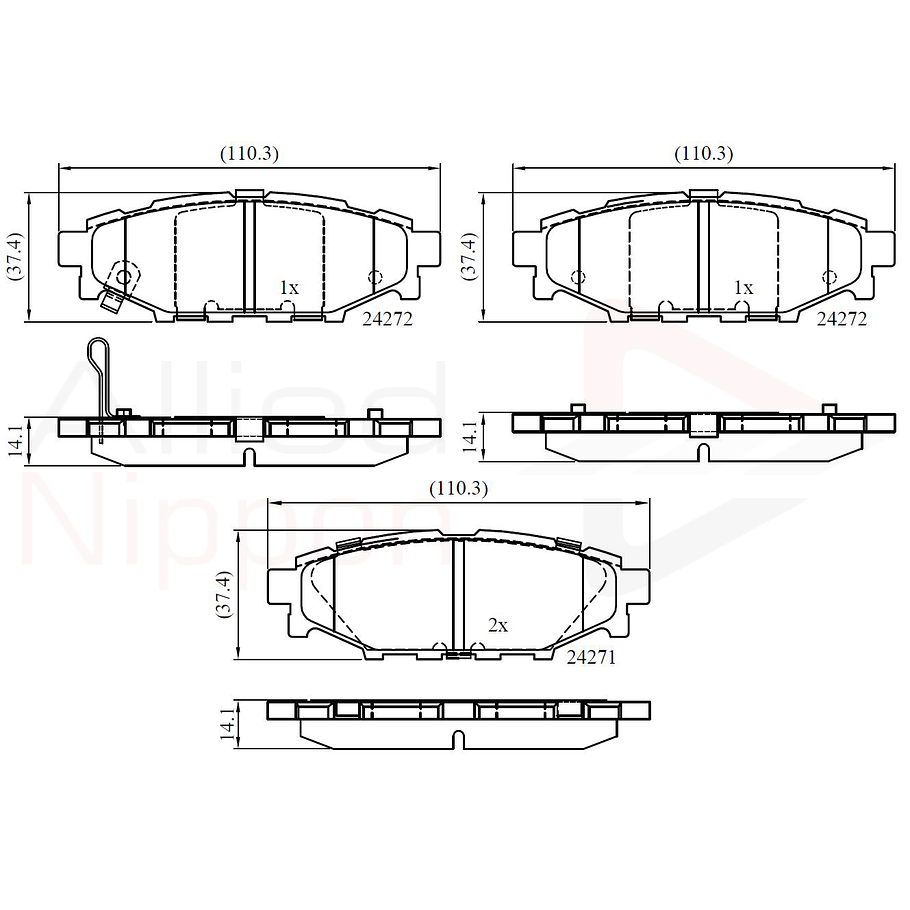 Pastillas Freno Subaru Outback 2005-2009 Trasero 2