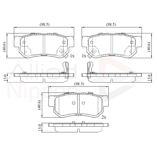 Pastillas Freno Kia Carnival 2006-2014 Trasero