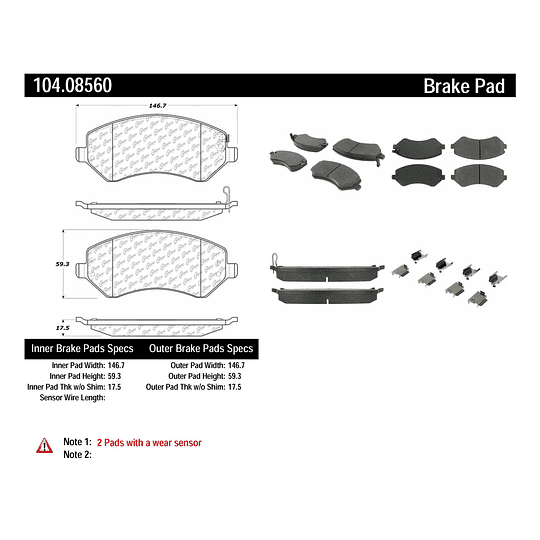 Pastillas Freno Dodge Caravan 2001-2007 Delantero