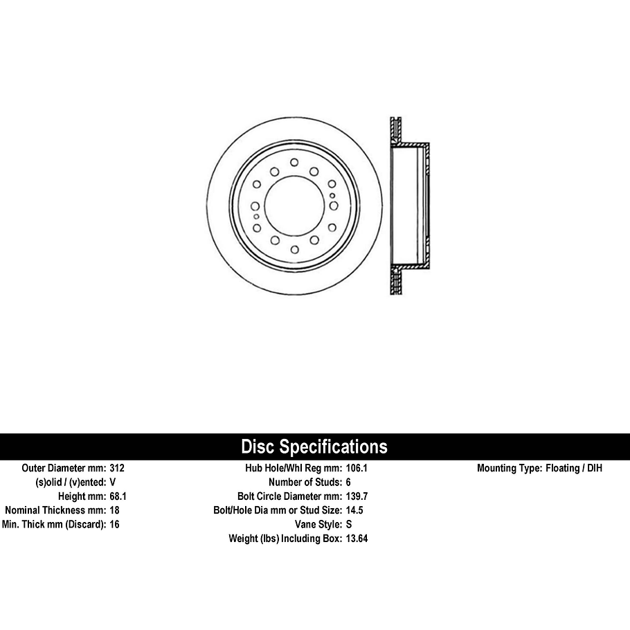 Disco Freno Lexus GX470 2003-2009 Trasero 4