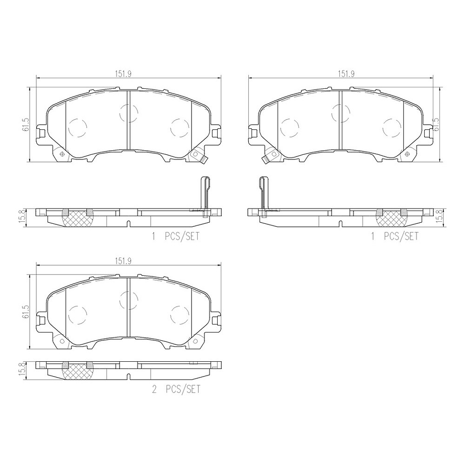 Pastillas Freno Nissan X-Trail 2014-2020 Delantero 2