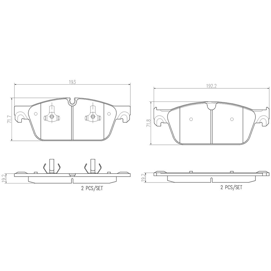 Pastillas Freno Mercedes Benz GLE500 2012-2019 Delantero 2