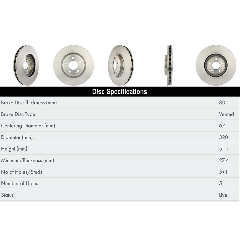 Disco Freno Mercedes Benz GLA250 2014-2020 Delantero 3