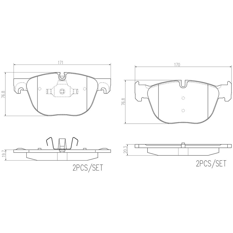 Pastillas Freno BMW X5 3.5i 2007-2013 Delantero 2