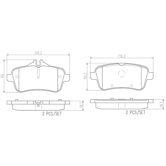 Pastillas Freno Mercedes Benz SLC43 AMG 2016-2020 Trasero