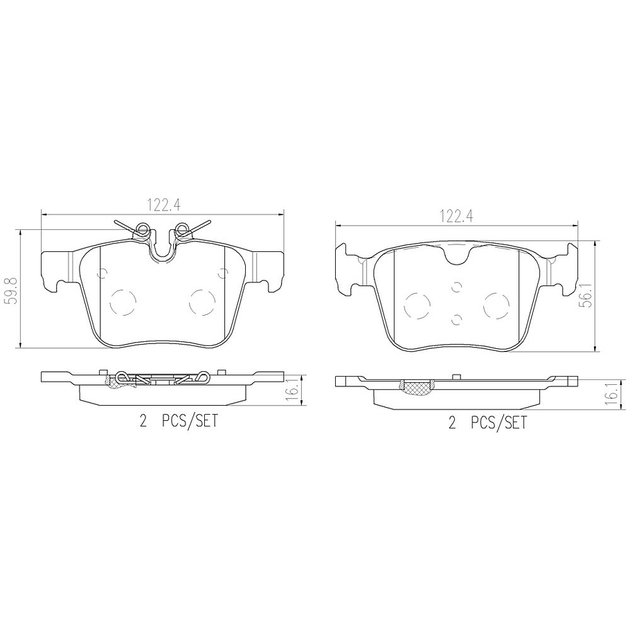 Pastillas Freno Jaguar XF 2015-2023 Trasero 2