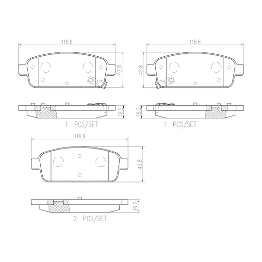 Pastillas Freno Chevrolet Aveo 2012-2020 Trasero