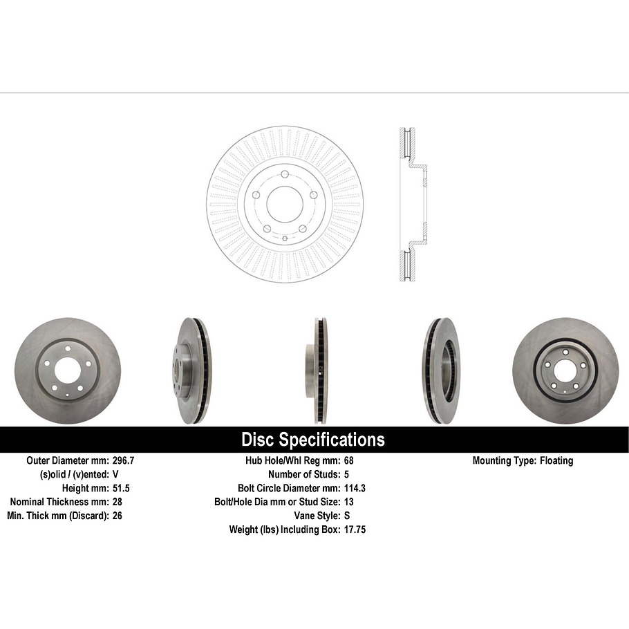 Disco Freno POWERSTOP JBR1596EVC 1