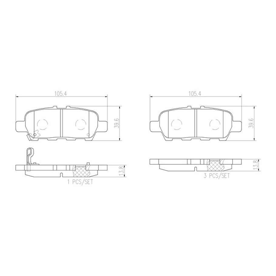 Pastillas Freno Infiniti Q70 2013-2019 Trasero 2