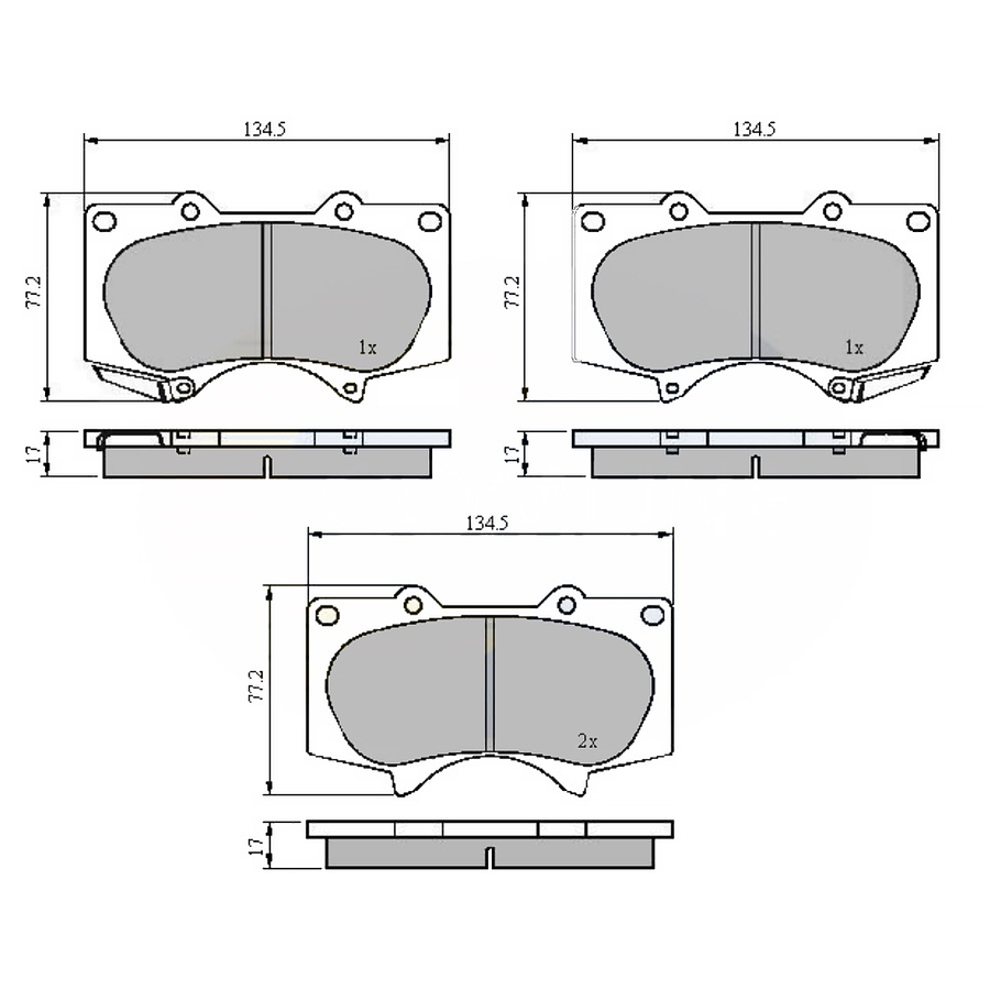 Pastillas Freno Lexus GX460 2010-2023 Delantero 2