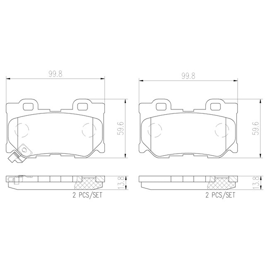 Pastillas Freno Infiniti M35h 2006-2010 Trasero 2