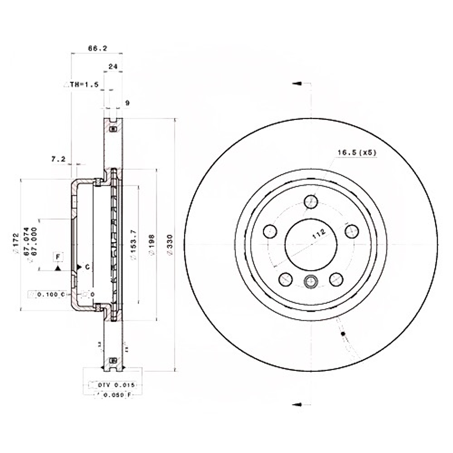 Disco Freno BMW 520d 2017-2023 Delantero 2