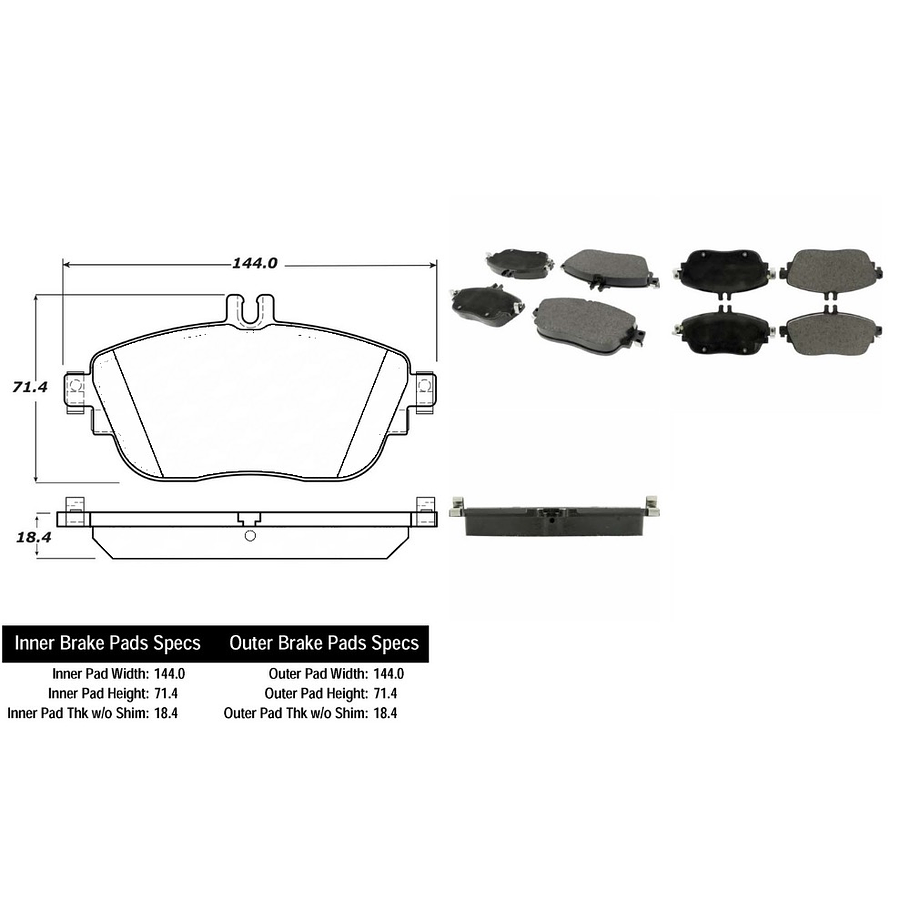 Pastillas Freno Mercedes Benz B180 CDI 2012-2019 Delantero 2