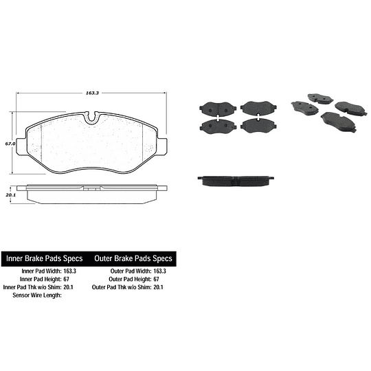 Pastillas Freno Mercedes Benz Vito 2003-2014 Delantero