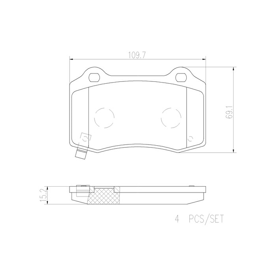 Pastillas Freno Dodge Challenger 2008-2023 Trasero 2