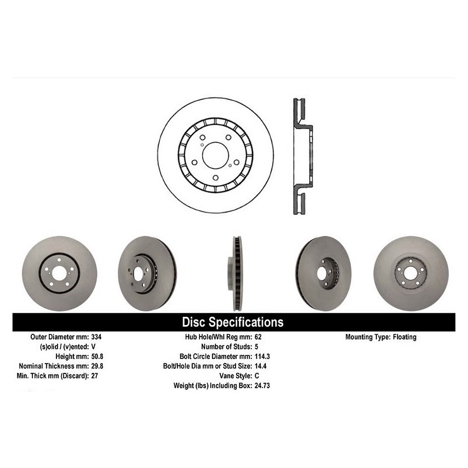 Disco Freno Lexus IS350 2014-2023 Delantero 2