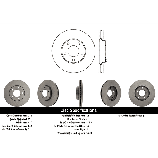 Disco Freno Mazda 3 2009-2013 Delantero