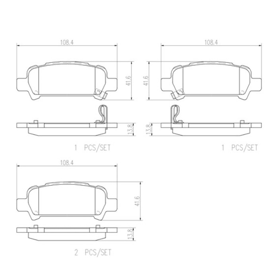 Pastillas Freno Subaru Legacy 2003-2009 Trasero 2