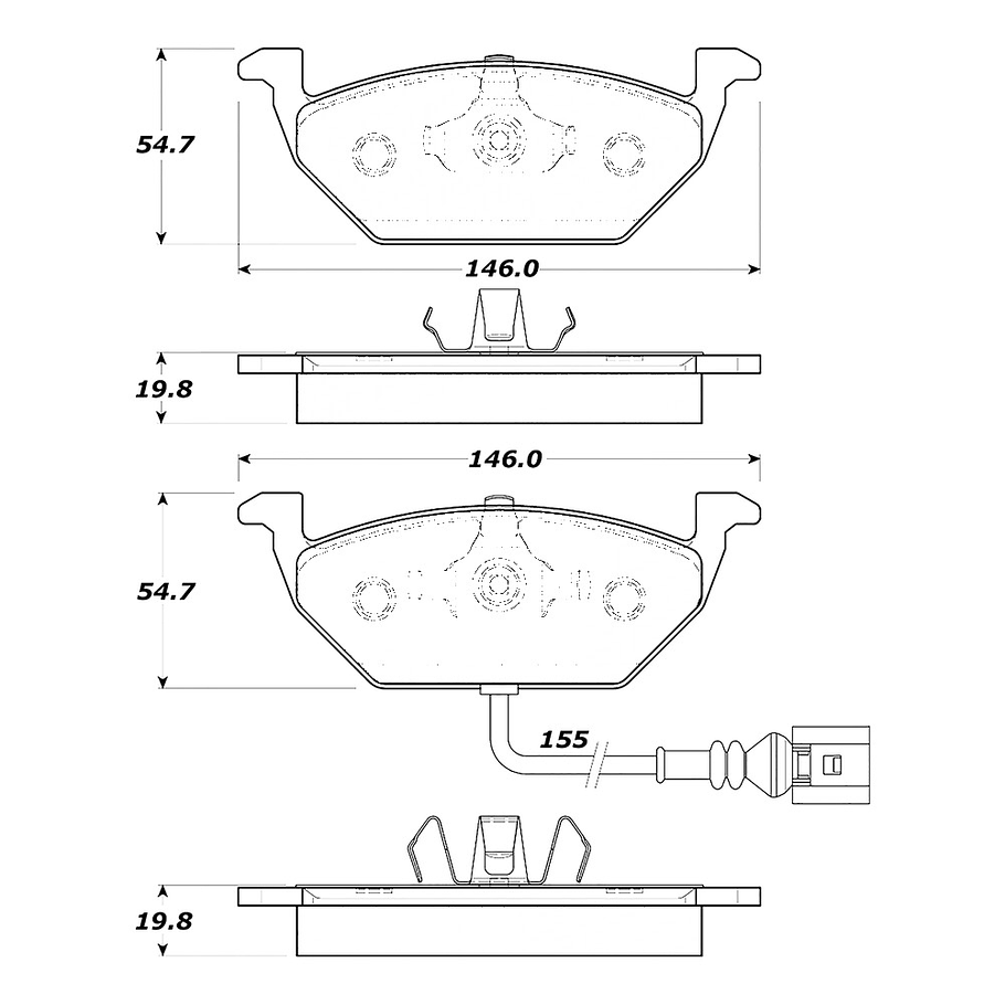 Pastillas Freno Audi A1 2010-2018 Delantero 2