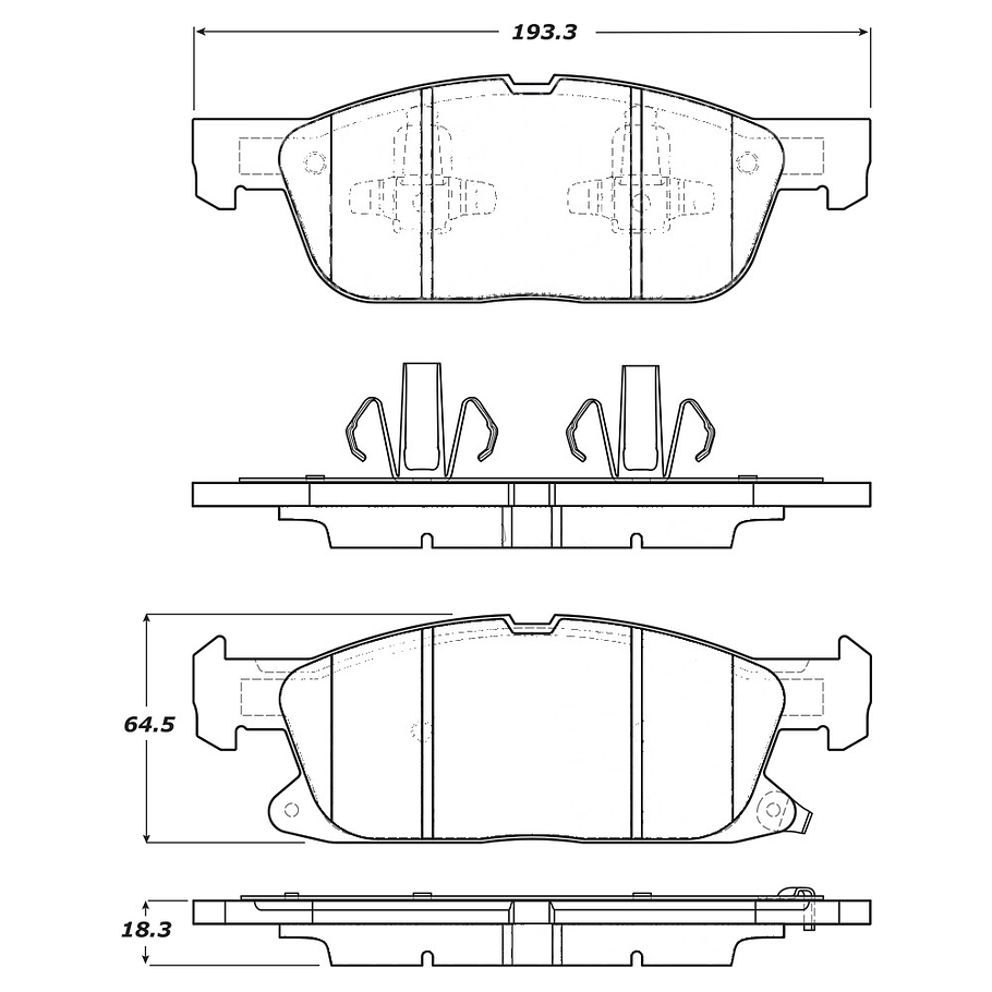 Pastillas Freno Ford Edge 2015-2023 Delantero 2