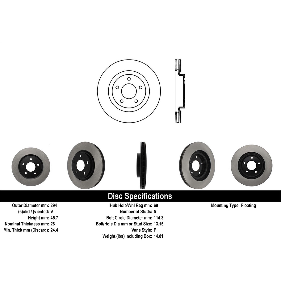 Disco Freno Dodge Avenger 2008-2014 Delantero 2