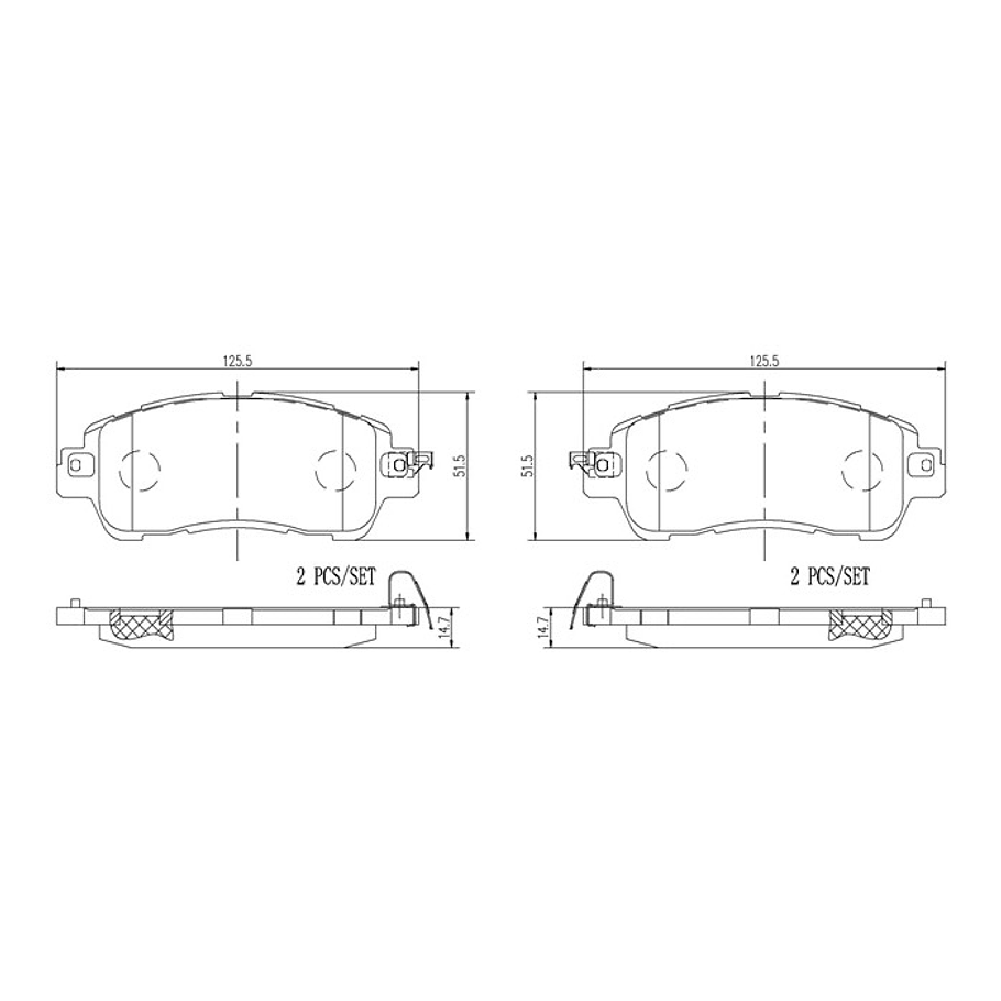 Pastillas Freno Mazda 2 2014-2023 Delantero 2