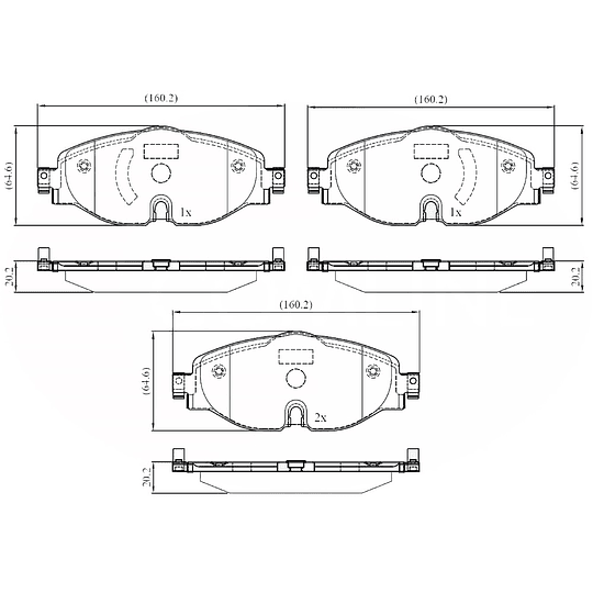 Pastillas Freno Volkswagen Golf 2012-2019 Delantero