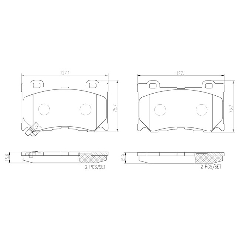 Pastillas Freno Infiniti M37 2011-2019 Delantero 2