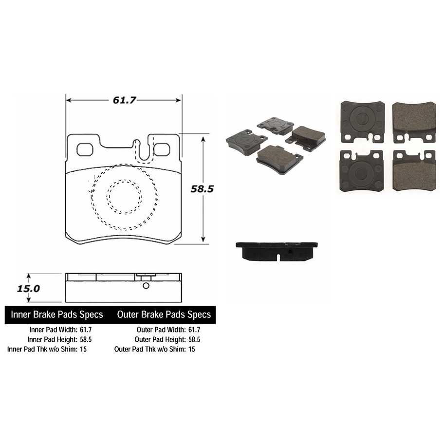 Pastillas Freno Mercedes Benz 300SL 1989-2002 Trasero 2